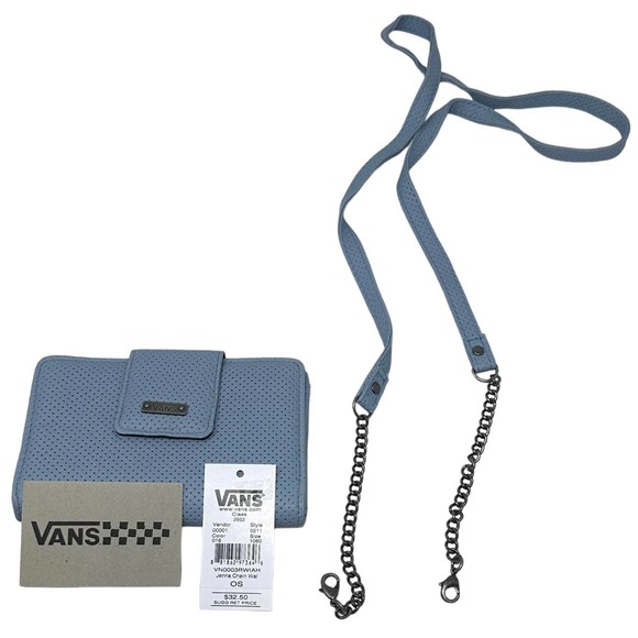Vans Off The Wall Women's Jenna Faux Leather Perforated Crossbody Chain Wallet - Picture 6 of 6